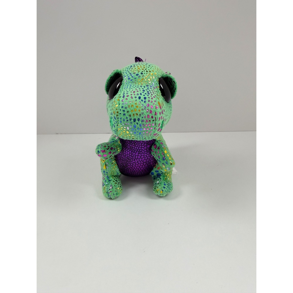 Ty Beanie‎ Boos Cinder Dragon Plush 6in Green Purple Metallic Scales 2015